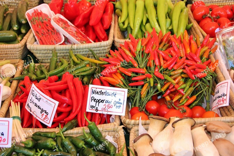 Market Food Vegetables Paprika Supermarket