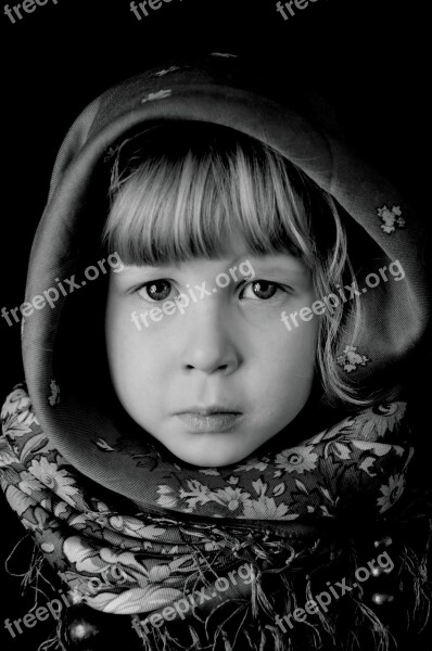 Portrait Woman Girl Charming Child