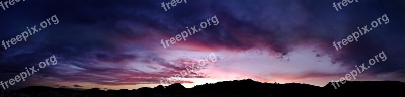 Panoramic Nature Sunset Sky Landscape