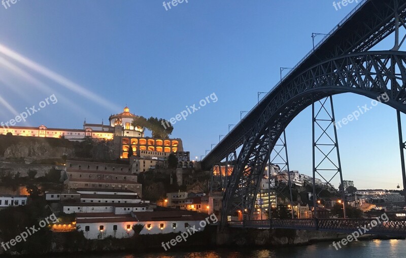 Porto Ponte Bridge Dusk Free Photos