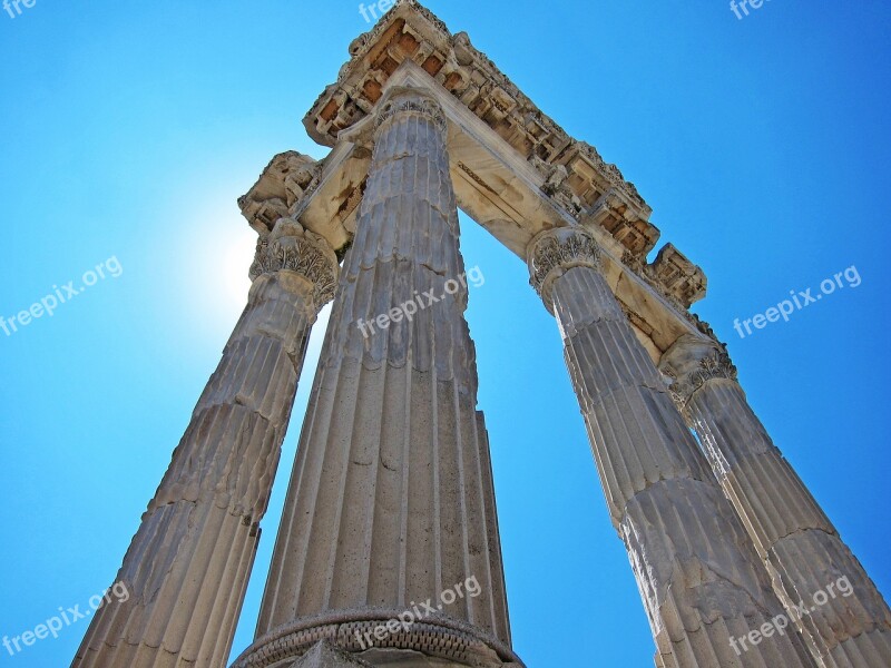 Bergama Pergamos Pergamon Columns Fluted