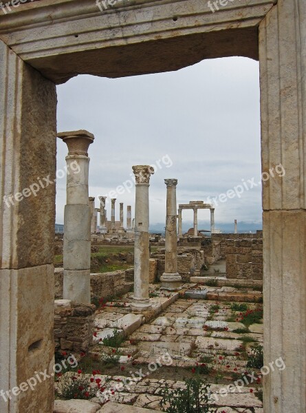 Laodicea Seven Churches Of Asia Doorway Columns Paving Stones