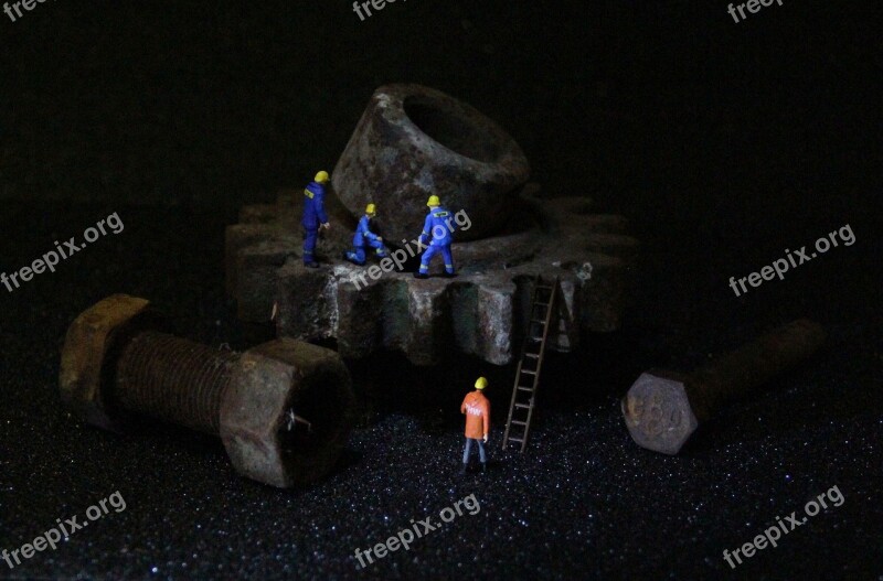 Industry Mechanics Miniature Figures Human Adult