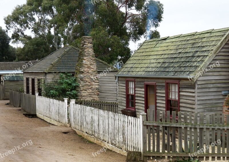 Early Australian Miners Cottage Architecture Wooden Bungalow