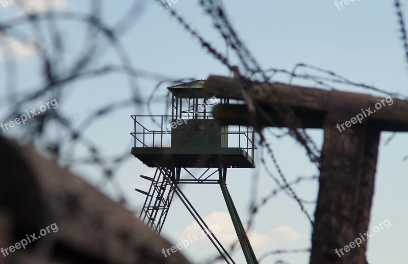 Wire Sky Iron Curtain Barbed Wire Guard Tower