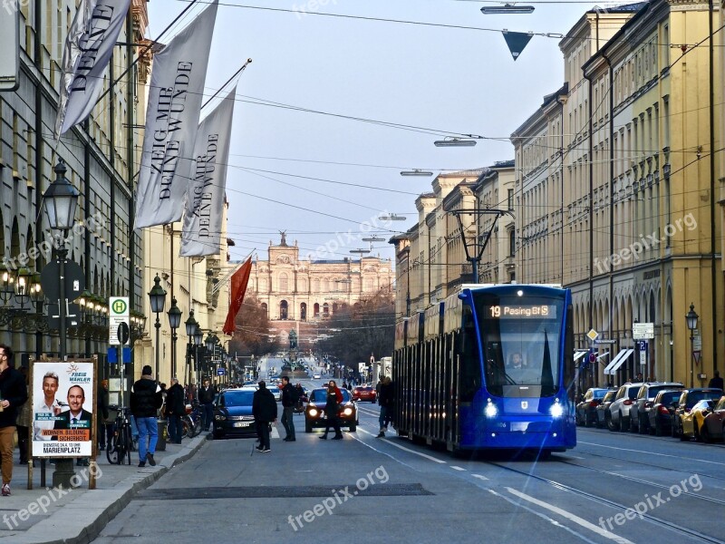 City Road Traffic Urban Area Tram