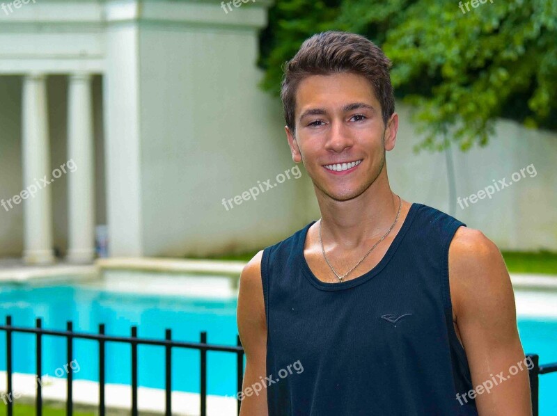 Young Man Portrait People Smile Summer