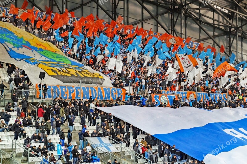 Football Fans Crowd Stands Stadium