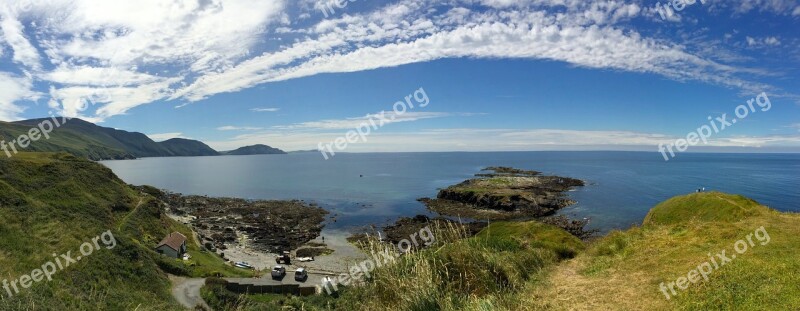 Niarbyl Isle Of Man Panoramic Nature Water