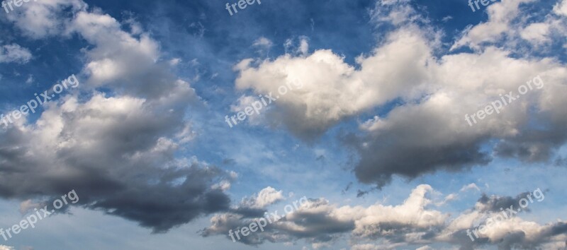 The Sky Clouds The Clouds Blue Panorama