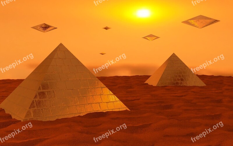 Pyramid Desert Sunset Travel Free Photos