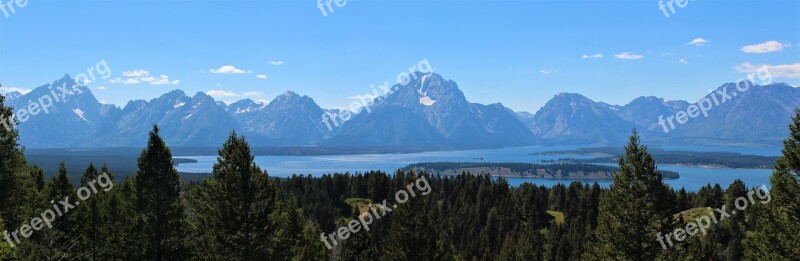 Panorama Mountain Nature Panoramic Image Lake