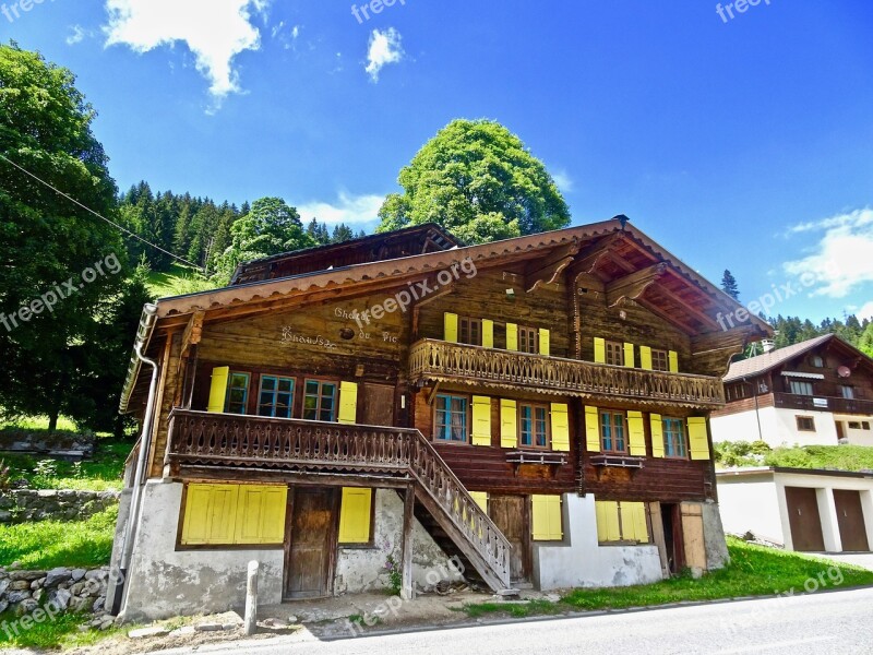 Chalet Swiss Wooden Architecture Building