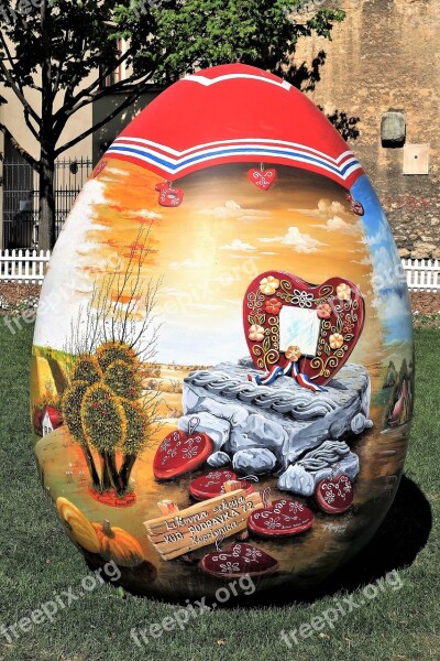 Easter Egg Croatian Naive Art Traditional Decoration Outdoors