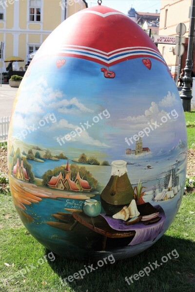 Easter Egg Croatian Naive Art Traditional Decoration Outdoors