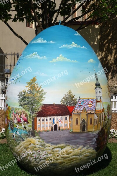 Easter Egg Croatian Naive Art Traditional Decoration Outdoors