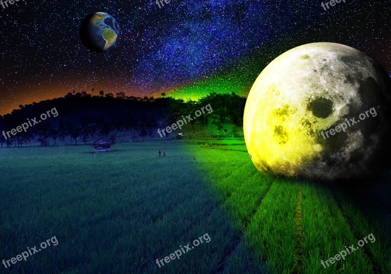 Moon Planet Astronomy Nature Sky