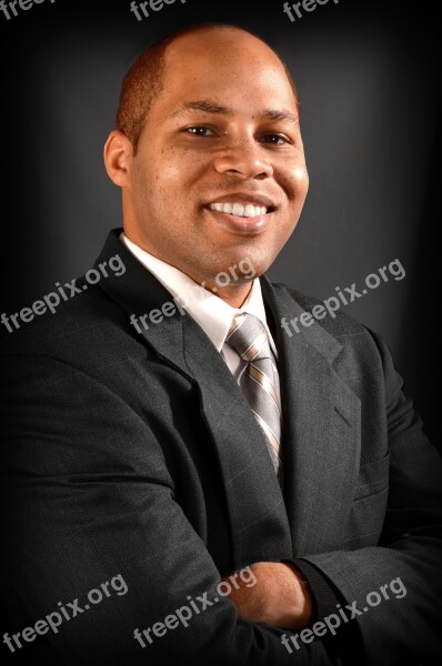 Portrait Adult Man Black Man Businessman