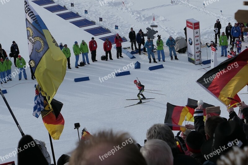 Human Snow Flag Winter Biathlon