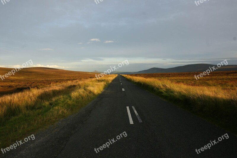 Road Landscape Sky Panoramic Field Roadtrip