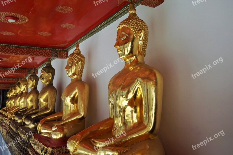 Buddha Religion Golden Sculpture Ornament